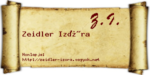 Zeidler Izóra névjegykártya